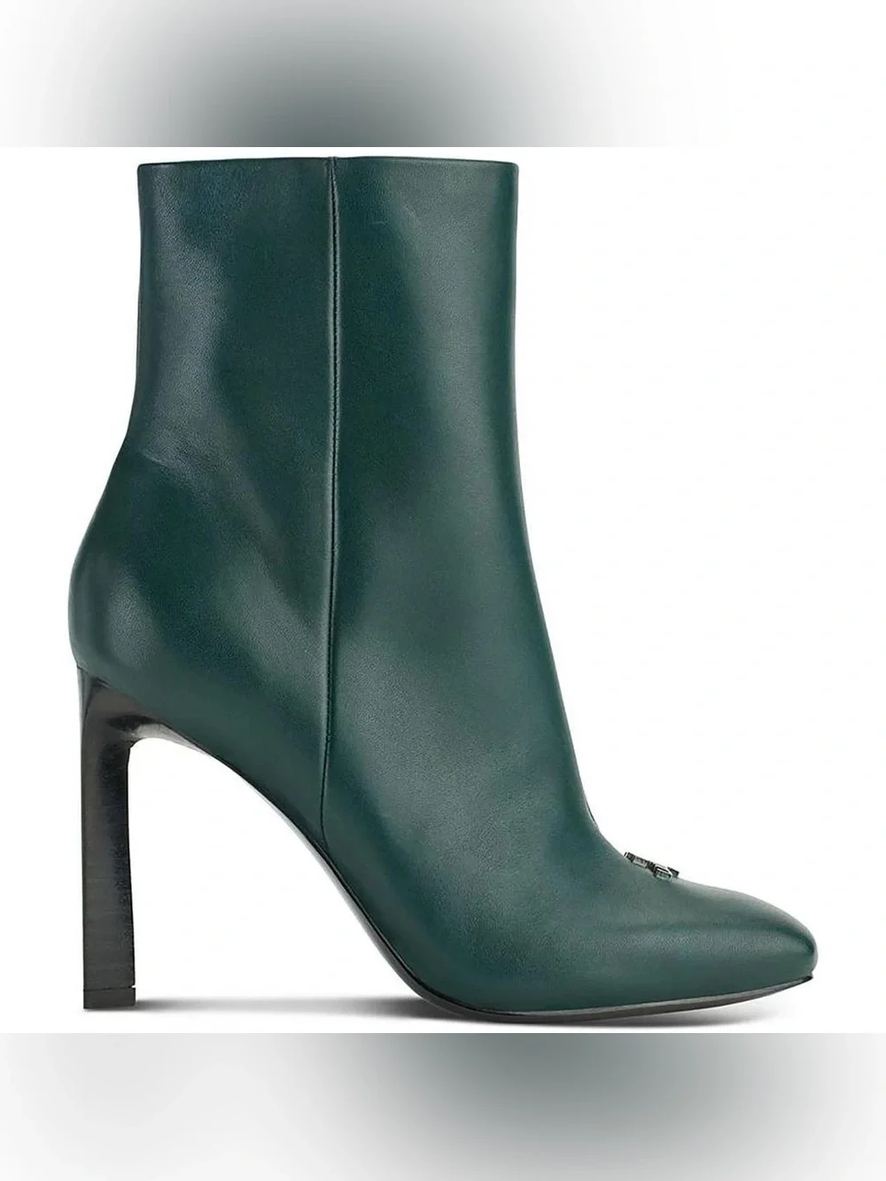 Karl Lagerfeld Dark Teal‎ Leather Square Toe Ankle Boots